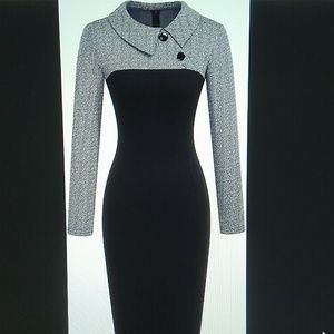 Homeyee Women's Colorblock Career Dress